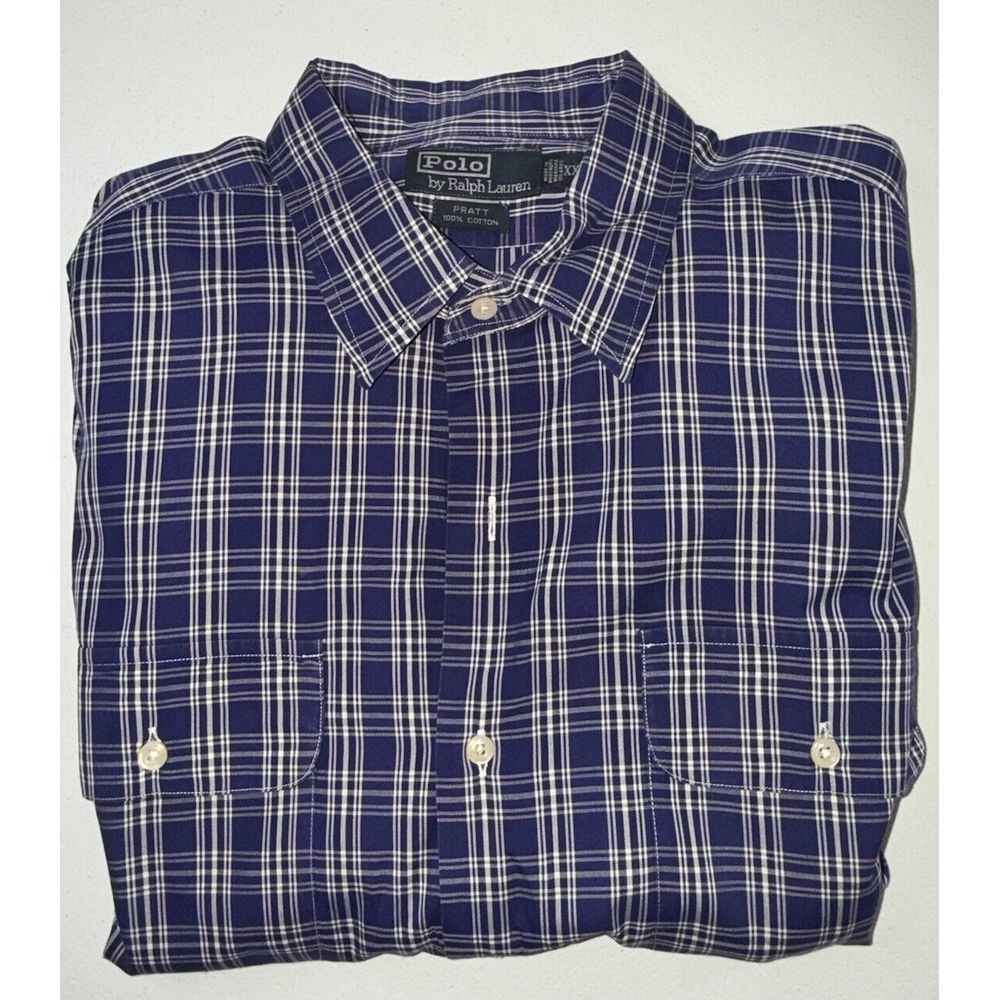 POLO Ralph Lauren Men's Long-Sleeve Pratt Fit Button Up Casual Plaid Shirt XXL